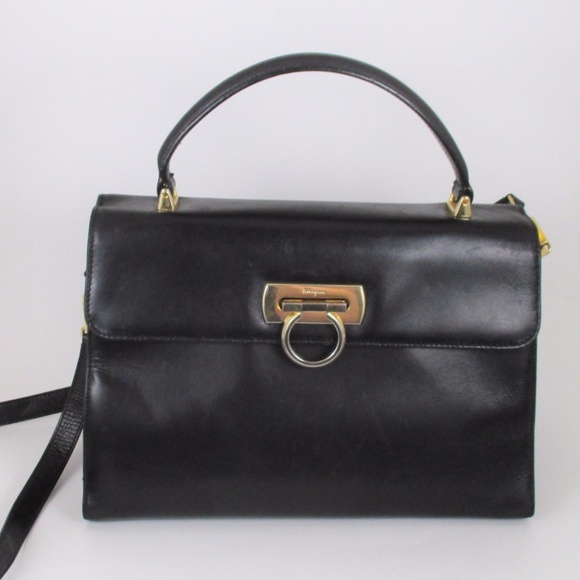 Salvatore Ferragamo Handbags - Vintage Salvatore Ferragamo Black Crossbody Purse